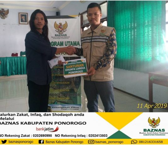 BAZNAS Ponorogo kembali serahkan Bantuan Santunan Dhuafa di Panti Lansia Dhuafa Ponorogo