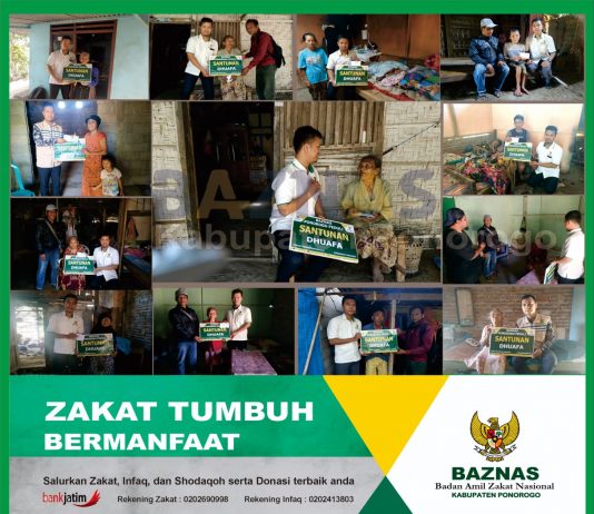 Wujudkan Kesejahteraan Mustahik, BAZNAS Kabupaten Ponorogo berikan Santunan Dhuafa di Pulung