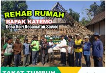 Rawan Roboh, BAZNAS Ponorogo berikan Bantuan Rumah Layak Huni untuk Bapak Katemo, Desa Kori Kecamatan Sawoo