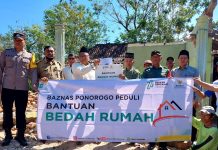 BAZNAS Ponorogo Bantu Biaya Rehab Rumah Warga Paju, Bapak Dirun: Alhamdulillaah Semoga Berkah